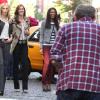 Le photographe Terry Richardson en plein shooting pour Loft avec les mannequins Karolina Kurkova, Hilary Rhoda et Arlenis Sosa dans le quartier de Soho. New York, le 4 juin 2013.