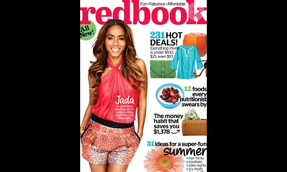 Jada Pinkett Smith fait la couverture du magazine Redbook pour l'issue datée du mois de juillet 2013.