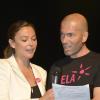 Sandrine Quetier, Zinedine Zidane lors de la remise du Prix Ambassadeur ELA 2013 au Théâtre Marigny le 7 juin 2013 à Paris.