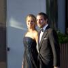 Le prince Nikoalos de Grèce et la princesse Tatiana arrivant au Grand Hotel de Stockholm le 7 juin 2013 pour le dîner privé offert à l'occasion du mariage de la princesse Madeleine et de Chris O'Neill.