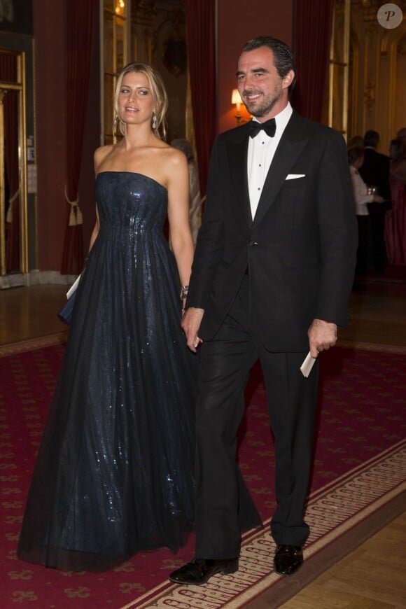 Le prince Nikolaos de Grèce et la princesse Tatiana au Grand Hotel de Stockholm le 7 juin 2013 pour le dîner privé offert à l'occasion du mariage de la princesse Madeleine et de Chris O'Neill.