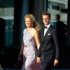 Le prince Manuel et la princesse Anna de Bavière arrivant au Grand Hotel de Stockholm le 7 juin 2013 pour le dîner offert à la veille du mariage de la princesse Madeleine et Chris O'Neill.