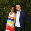 Francois-Xavier Demaison et sa femme Emmanuelle lors des Internationaux de tennis de Roland-Garros, le 7 juin 2013.