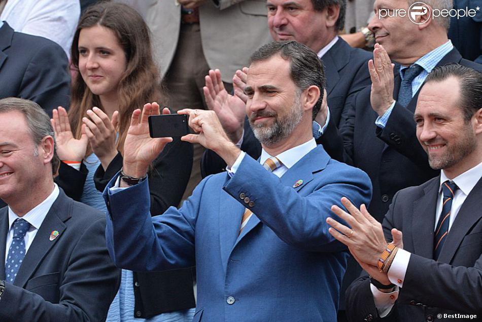 Le prince Felipe d&#039;Espagne lors de la finale 100% ibérique de Roland-Garros 2013 entre Rafael Nadal et David Ferrer, le 9 juin 2013 à Paris.