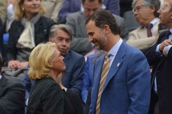 Le prince Felipe d'Espagne à Roland-Garros le 9 juin 2013 pour la finale 100% ibérique entre Rafael Nadal et David Ferrer