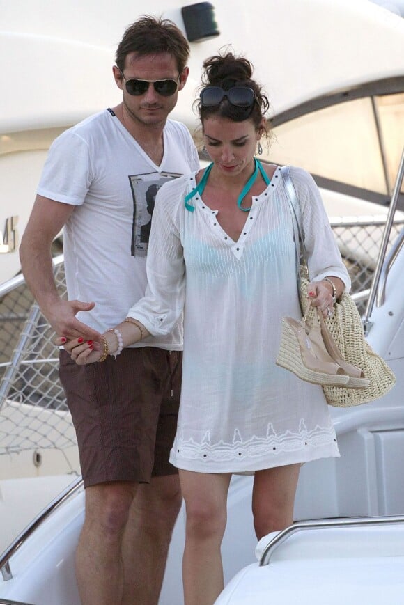 Exclusif - Frank Lampard passe ses vacances avec sa fiancée Christine à Formentera en Espagne, le 5 juin 2013.