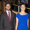 La princesse Victoria de Suède prenait part avec son frère le prince Carl Philip à une conférence sur l'avenir de l'environnement, le 11 juin 2013 à l'Université de Stockholm, pour le bicentenaire des actions de l'Académie royale de Sylviculture et d'Agriculture.