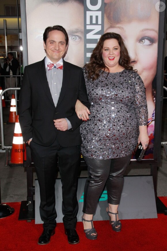 Melissa McCarthy et son mari Ben Falcone à Westwood le 4 février 2013