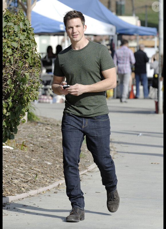 Matt Lanter, le 4 mars 2013, en plein tournage.