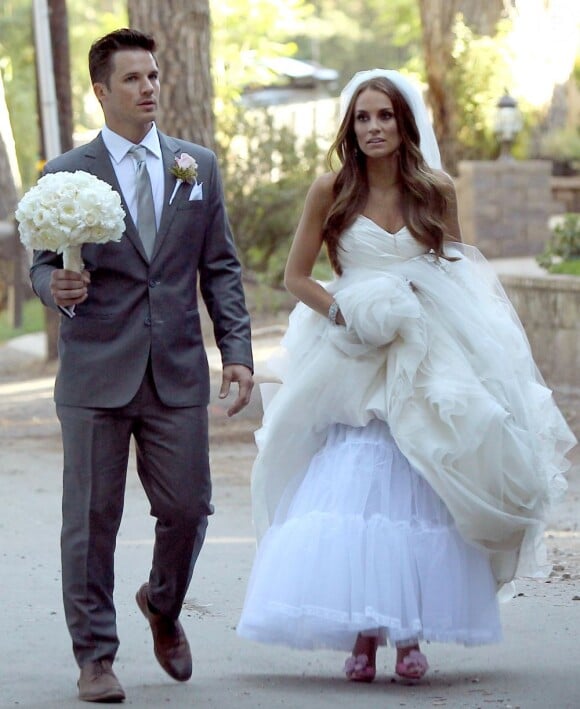 Exclusif - L'acteur de 90210 Beverly Hills, Matt Lanter, s'est marié avec sa jolie compagne Angela Stacy à Malibu, le 14 juin 2013. Un mariage placé sous le thème de l'univers de la saga Star Wars.