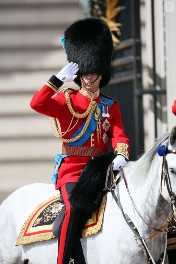 Le prince William lors des cérémonies de Trooping the Colour le 15 juin 2013 à Londres.
