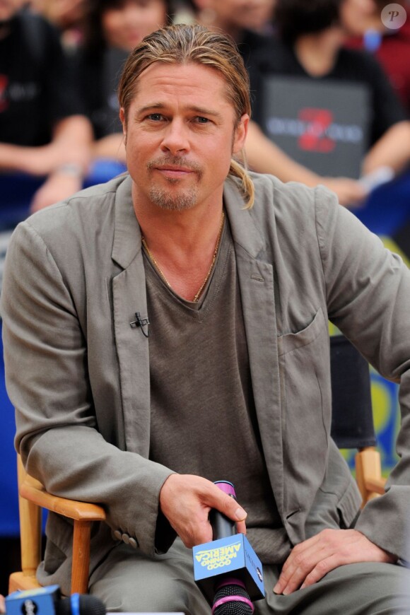 Brad Pitt lors de l'enregistrement de l'émission Good Morning America à New York le 17 juin 2013
