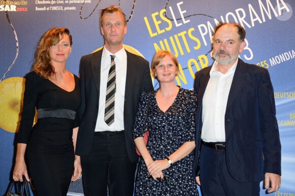 Julie Ferrier, Johan Jonason, Anna Novion et Jean-Pierre Daroussin à la soirée "Les Nuits en Or 2013, Le Panorama" organisée dans les locaux de l'UNESCO à Paris, le 17 juin 2013.