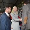 Le prince héritier Haakon et la princesse Mette-Marit de Norvège spectateurs de la Diamond League à Oslo le 13 juin 2013