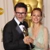 Michel Hazanavicius et Bérénice Bejo lors de la cérémonie des Oscars 2012