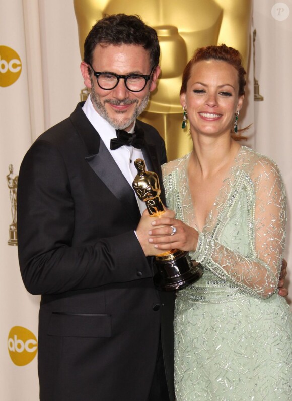 Michel Hazanavicius et Bérénice Bejo lors de la cérémonie des Oscars 2012