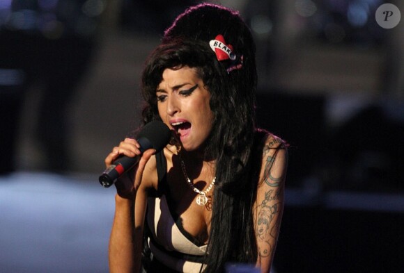 Amy Winehouse lors d'un concert à Hyde Park, le 27 juin 2008.