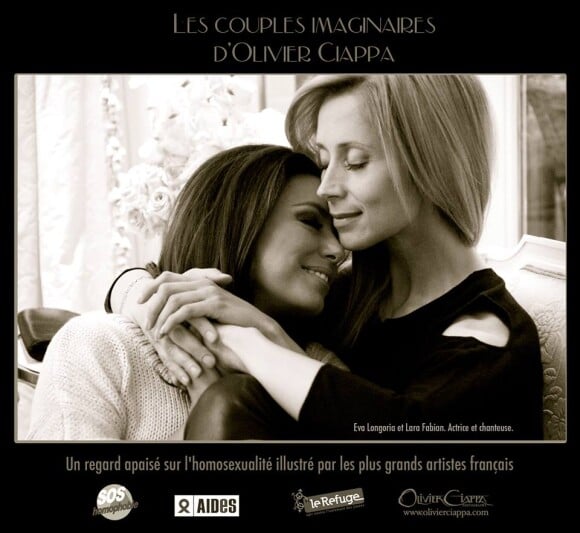 L'actrice Eva Longoria et la chanteuse Lara Fabian ont posé pour l'exposition Couples imaginaires d'Olivier Ciappa.