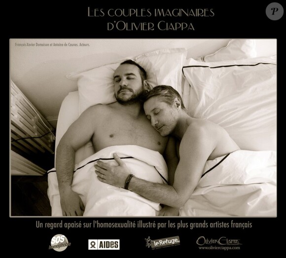 Antoine de Caunes et François-Xavier Demaison ont posé pour l'exposition Couples imaginaires d'Olivier Ciappa.