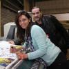 Exclusif - Adeline Blondieau et le dessinateur Fabien Rypert règlent les derniers détails à l'imprimerie PPO pour leur ouvrage "Les Pochitos", à Palaiseau le 28 Mai 2013.