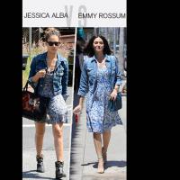 Jessica Alba vs Emmy Rossum : Qui porte le mieux la veste en jean ?