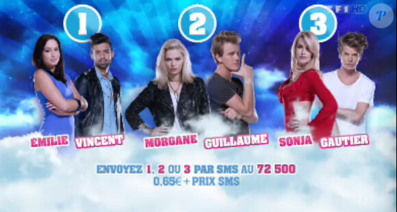 Sonja, Vincent, Morgane, Emilie, Gautier et Guillaume nominés dans l'hebdo de Secret Story 7 sur TF1 le vendredi 28 juin 2013