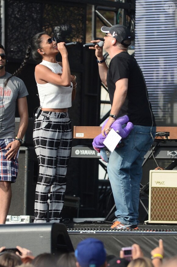 Nicole Scherzinger et Eros Ramazzoti durant les répétitions du Summer Music Festival de Rome, le 26 juin 2013.