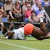 Serena Williams lors de son huitième de finale perdu face à Sabine Lisicki, le 1er juillet 2013 au All England Lawn Tennis and Croquet Club de Wimbledon à Londres