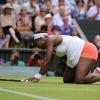 Serena Williams lors de son huitième de finale perdu face à Sabine Lisicki, le 1er juillet 2013 au All England Lawn Tennis and Croquet Club de Wimbledon à Londres