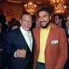 Henri Salvador et Pascal Légitimus lors du spectacle du chanteur à l'Olympia le 23 avril 2001