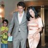La chanteuse Katy Perry sort du club Friars Club de l'hôtel Waldorf Astoria de New York, avec son chéri John Mayer, le 24 juin 2013.