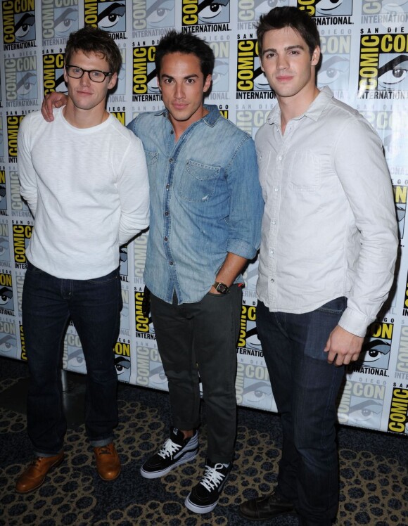 Zach Roerig, Michael Trevino et Steven R. McQueen à la conférence de presse de la série "Vampire Diaries", le 14 juillet 2012.