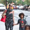 Heidi Klum, ses enfants et son compagnon Martin Kirsten sont allés dîner au restaurant "Tribeca Grill" à New York. Le 7 juillet 2013