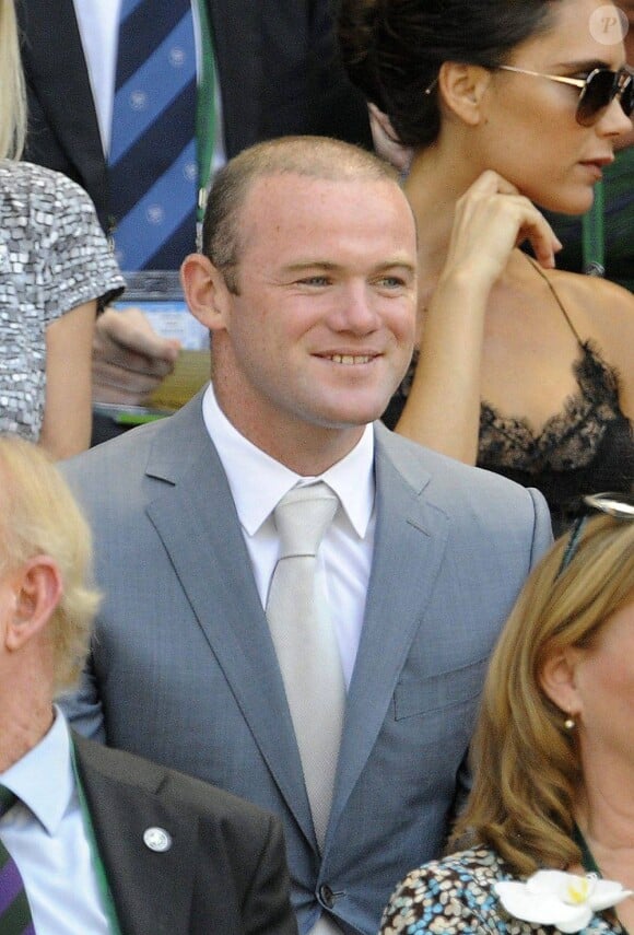 Wayne Rooney lors de la finale de Wimbledon remportée par Andy Murray face à Novak Djokovic (6-4, 7-5, 6-4) le 7 juillet 2013 au All England Lawn Tennis and Croquet Club de Londres
