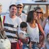 Lionel Messi en vacances à Ibiza avec sa belle Antonella Roccuzzo et leur fils Thiago ainsi que ses coéquipiers du Barça José Manuel Pinto et Cesc Fabregas, venu avec sa compagne Daniella Seeman et leur fille Lia le 8 juillet 2013.