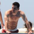 Please hide the children's face prior to the publication - Barcelona footballers and teammates Lionel Messi and Francesc Fabregas on holiday with family and friends in Formentera, Spain on July 8, 2013. Photo by Smart Press/ABACAPRESS.COM09/07/2013 - Formentera
