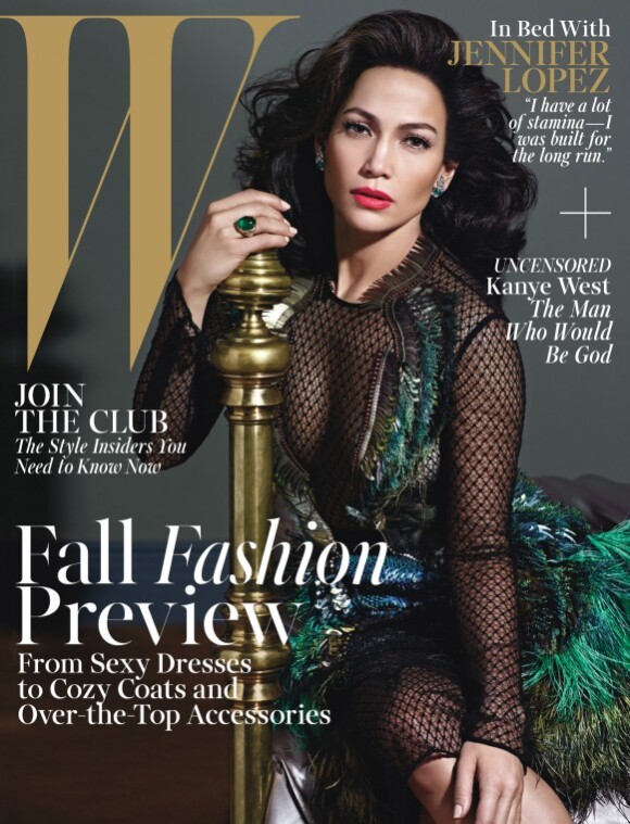 Jennifer Lopez en couverture du magazine W pour le mois d'août 2013.