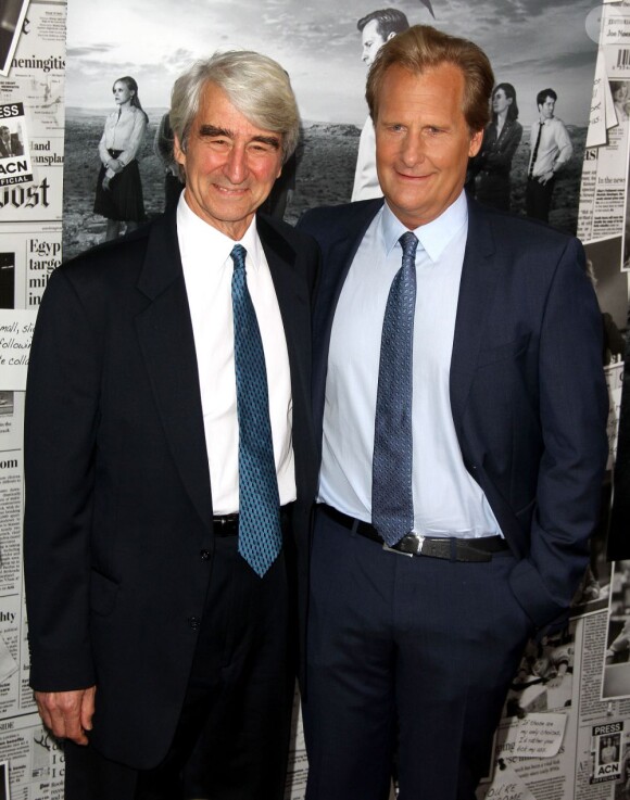 Sam Waterston et Jeff Daniels à la première de la saison 2 de "The Newsroom" au Paramount Theater à Los Angeles, le 10 juillet 2013.