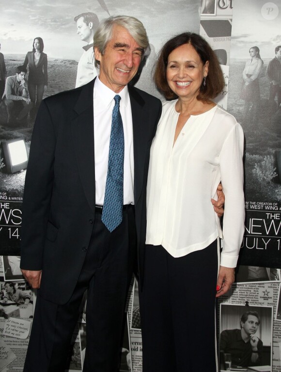 Sam Waterston et son épouse à la première de la saison 2 de "The Newsroom" au Paramount Theater à Los Angeles, le 10 juillet 2013.