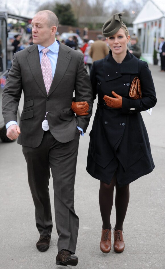 Zara Phillips et Mike Tindall à Cheltenham le 14 mars 2013