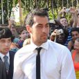 Sergio Busquets au mariage de son coéquipier Xavi à Blanes le 13 juillet 2013.