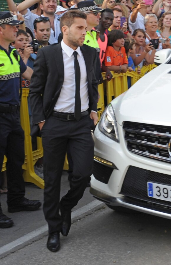 Jordi Alba au mariage de son coéquipier Xavi à Blanes le 13 juillet 2013.