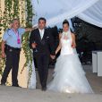 Xavi Hernandez et Nuria Cunillera lors de leur mariage à Blanes, le 13 juillet 2013.