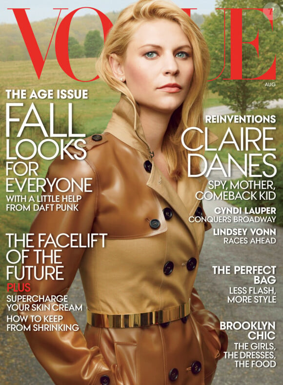 Claire Danes en couverture du "Vogue" américain, août 2013.