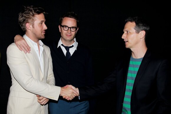 Ryan Gosling, Nicolas Winding Refn et Tom Quinn lors de la présentation du film Only God Forgives à New York le 16 juillet 2013