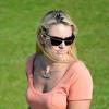 Lindsey Vonn assistait avec bonheur à l'entraînement de son compagnon Tiger Woods au Muirfield Golf Club, East Lothian en Ecosse le 17 juillet 2013