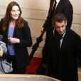 Exclu : Carla Bruni et Nicolas Sarkozy au mariage de Julien Clerc et Hélène Grémillon à Paris, le 17 décembre 2012.