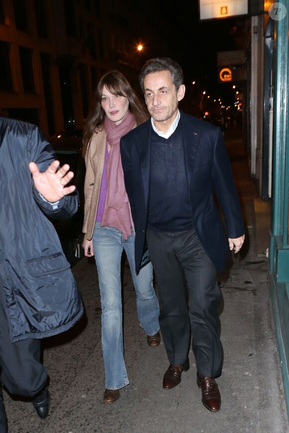 Nicolas Sarkozy et Carla Bruni Sarkozy à Paris, le 28 janvier 2013.