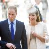 Le prince William et Kate Middleton, enceinte de leur premier enfant, arrivant à Westminster le 4 juin 2013 pour le service spécial commémorant les 60 ans du couronnement d'Elizabeth II.