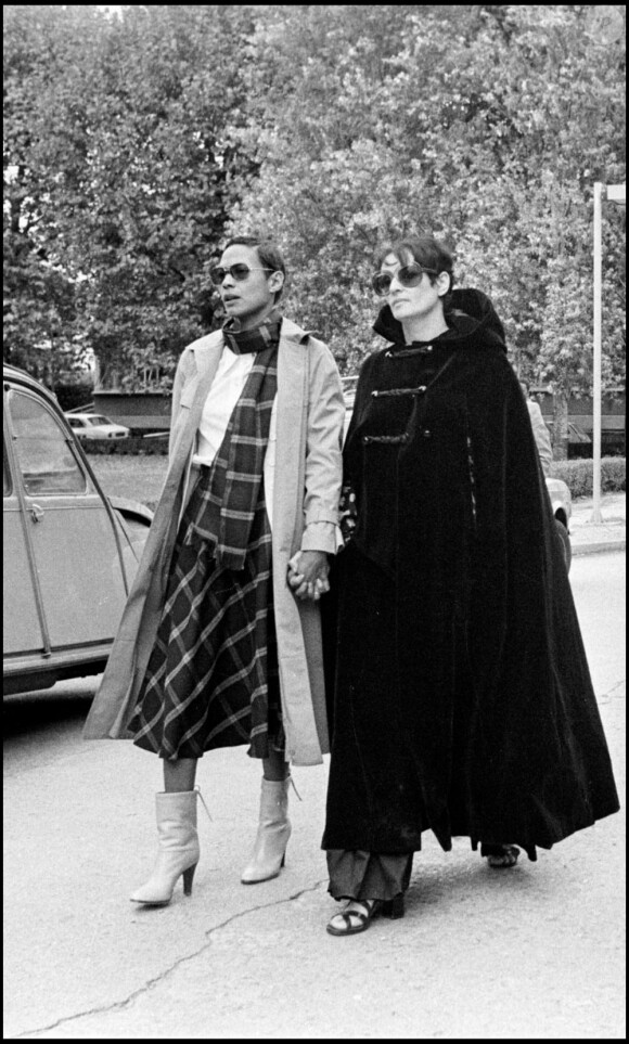 Barbara et l'épouse de Jacques Brel à Paris en 1978. 
